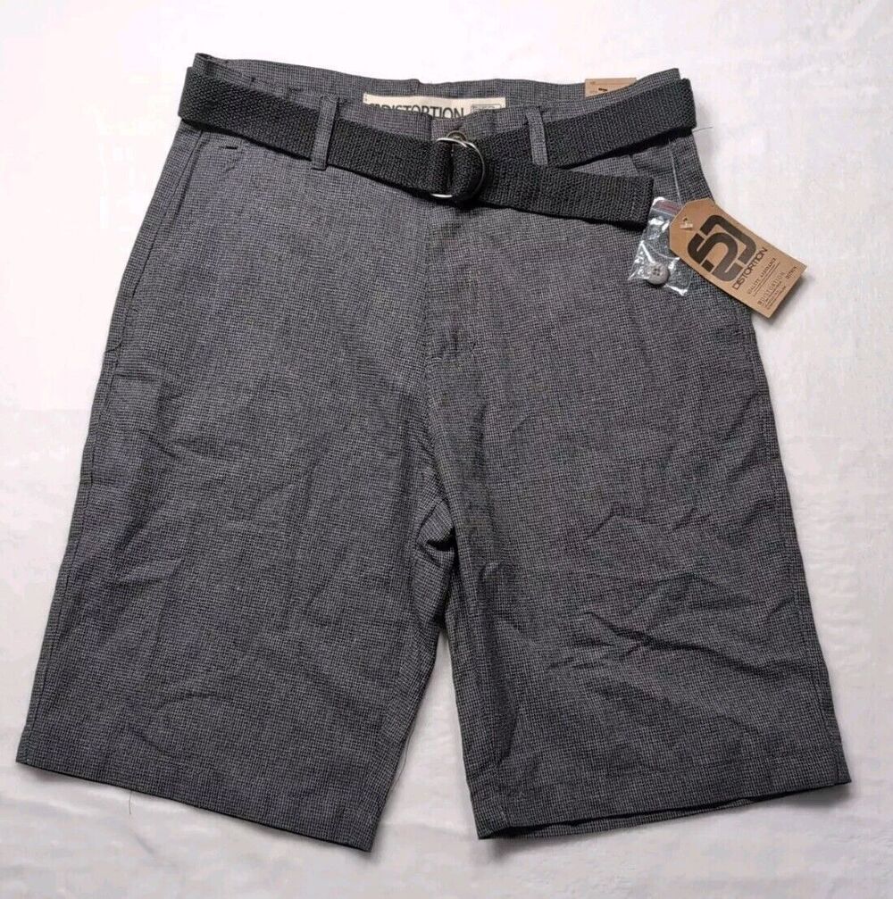 Distortion Shorts Brand New Boys 14 Flat Front Gray Twill